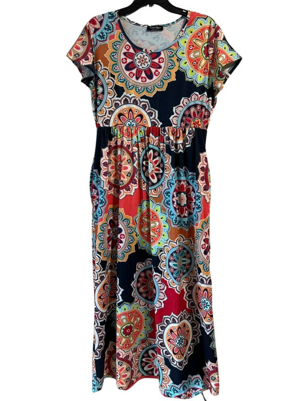 Coeur de Vague Medallion Print Empire Waist Maxi Dress Multicolorc